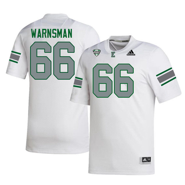 Eastern Michigan Eagles #66 Daniel Warnsman College Football Jerseys Stitched Sale-White